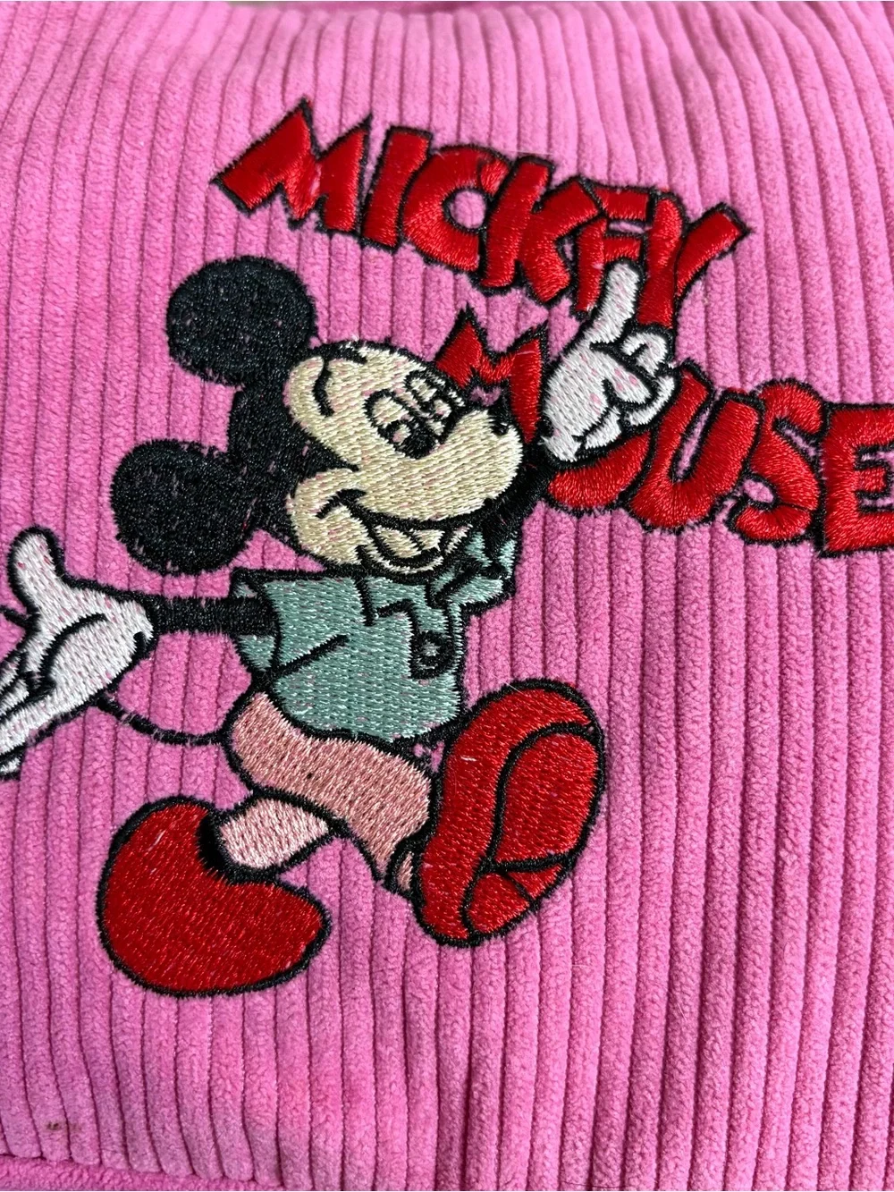 NEW! DISNEY Pink Corduroy MICKEY MOUSE Cross Body HOBO Bag PURSE